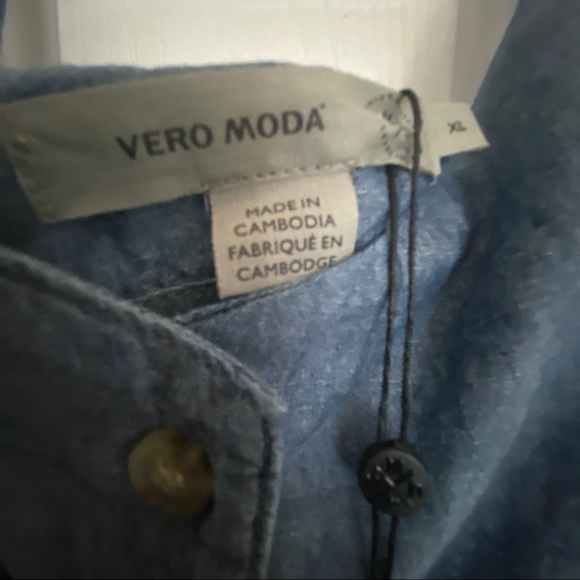 Vero Moda Short button Chambray Mini Dress - Picture 7 of 7